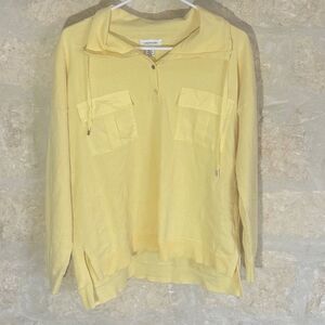 Calvin Klein Women’s Yellow Long Sleeve Light Pull Over Style Shirt Large
